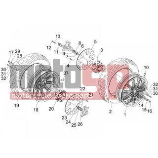 PIAGGIO - MP3 125 IE TOURING 2011 - Frame - front wheel - 667153 - ΒΙΔΑ M6 X 22