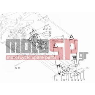 PIAGGIO - MP3 125 YOURBAN ERL 2013 - Suspension - Place BACK - Shock absorber - 82545R - ΡΟΥΛΕΜΑΝ ΠΙΣΩ ΤΡΟΧΟΥ SCOOTER (17X47X14)