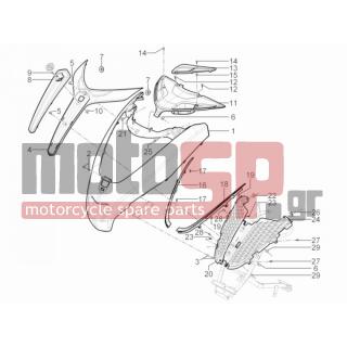 PIAGGIO - MP3 125 YOURBAN ERL 2012 - Body Parts - mask front - 65736000XR7 - ΠΟΔΙΑ ΜΠΡ MP3 YOURBAN ΚΟΚΚ 854/Α