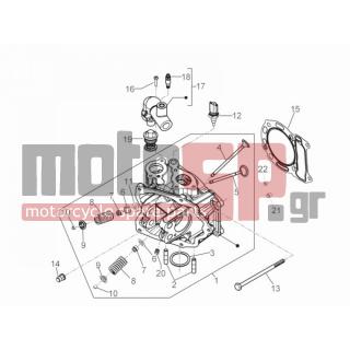 PIAGGIO - MP3 125 YOURBAN ERL 2012 - Engine/Transmission - Group head - valves - 876625 - ΦΛΑΝΤΖΑ ΚΕΦ ΚΥΛ SCOOTER 125 4T 0.3mm