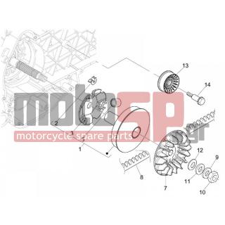 PIAGGIO - MP3 250 2008 - Engine/Transmission - driving pulley - 842870 - ΡΑΟΥΛΑ ΒΑΡ SCOOTER 250 ΠΡΑΣΙΝΑ (Χ6 ΤΕΜ)