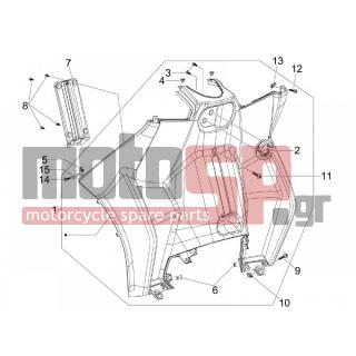 PIAGGIO - MP3 250 2008 - Body Parts - Storage Front - Extension mask - 259348 - ΒΙΔΑ M 6X18 mm ΜΕ ΑΠΟΣΤΑΤΗ