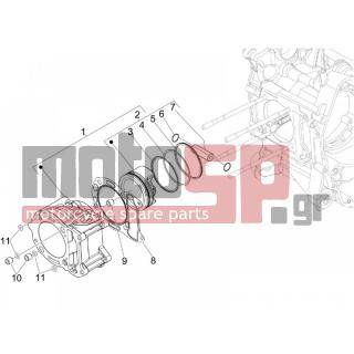 PIAGGIO - MP3 250 IE LT 2009 - Engine/Transmission - Complex cylinder-piston-pin - 875113 - ΦΛΑΝΤΖΑ ΚΥΛΙΝΔΡΟΥ SCOOTER 125300 0,6mm