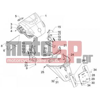 PIAGGIO - MP3 300 4T 4V IE ERL IBRIDIO 2013 - Body Parts - Aprons back - mudguard - 258249 - ΒΙΔΑ M4,2x19 (ΛΑΜΑΡΙΝΟΒΙΔΑ)