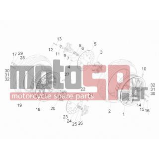 PIAGGIO - MP3 300 4T 4V IE ERL IBRIDIO 2011 - Frame - front wheel - 597679 - ΒΑΛΒΙΔΑ ΤΡΟΧΟΥ TUBELESS