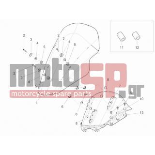 PIAGGIO - MP3 300 IE LT - MP3 300 IE LT SPORT 2012 - Body Parts - Windshield - Glass - 259830 - ΒΙΔΑ SCOOTER