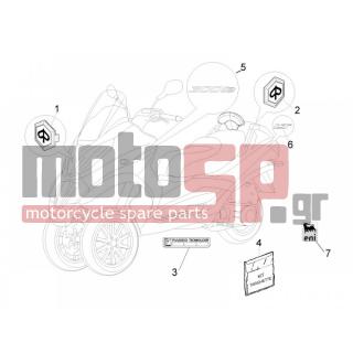 PIAGGIO - MP3 300 IE LT - MP3 300 IE LT SPORT 2012 - Εξωτερικά Μέρη - Signs and stickers - 657215 - ΣΗΜΑ ΠΟΔΙΑΣ 