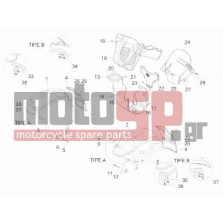PIAGGIO - MP3 300 IE TOURING 2012 - Body Parts - Apron radiator - Feather - 270793 - ΒΙΔΑ D3,8x16