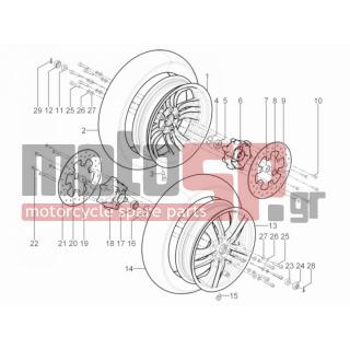 PIAGGIO - MP3 300 YOURBAN ERL 2011 - Frame - front wheel - 597679 - ΒΑΛΒΙΔΑ ΤΡΟΧΟΥ TUBELESS