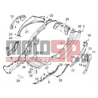 PIAGGIO - MP3 400 IE MIC 2008 - Body Parts - Side skirts - Spoiler - 575249 - ΒΙΔΑ M6x22 ΜΕ ΑΠΟΣΤΑΤΗ