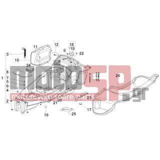 PIAGGIO - MP3 400 RL TOURING 2011 - Body Parts - bucket seat - 624862 - ΚΑΠΑΚΙ ΜΠΑΤΑΡΙΑΣ MP3 400