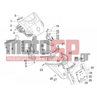 PIAGGIO - MP3 500 RL SPORT - BUSIBESS 2012 - Body Parts - Covers behind - mud flap - 297498 - ΒΙΔΑ M3x12