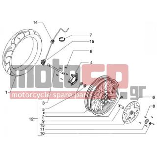 PIAGGIO - BEVERLY 125 < 2005 - Frame - FRONT wheel - 597679 - ΒΑΛΒΙΔΑ ΤΡΟΧΟΥ TUBELESS