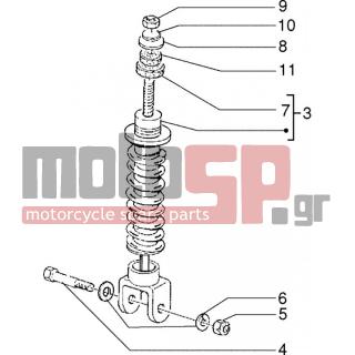 PIAGGIO - NRG EXTREME < 2005 - Suspension - Shock absorber BACK - 21108 - Παξιμάδι M8
