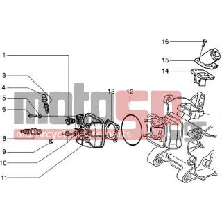 PIAGGIO - NRG EXTREME < 2005 - Brakes - Head and socket joints (with disc brake rear Vehicles) - 483395 - ΘΕΡΜΟΣΤΑΤΗΣ ΚΕΦ RUN FX/R-HEX-SCOOT (60C)
