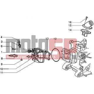 PIAGGIO - NRG MC3 < 2005 - Brakes - Head and socket joints (with disc brake rear Vehicles) - 430045 - ΒΙΔΑ ΡΑΚΟΡ ΚΕΦ SCOOTER ΥΔΡ-NEXUS 500