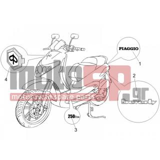 PIAGGIO - BEVERLY 250 IE E3 2006 - Εξωτερικά Μέρη - Signs and stickers - 624713 - ΣΗΜΑ ΠΟΔΙΑΣ 
