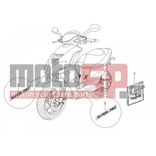 PIAGGIO - NRG POWER DD 2005 - Body Parts - Signs and stickers - 62431000BH - ΣΗΜΑ ΠΟΔΙΑΣ NRG POW 