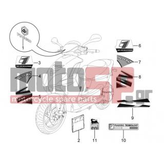 PIAGGIO - NRG POWER DD 2012 - Body Parts - Signs and stickers - 65407200BG - ΣΗΜΑ ΠΟΔΙΑΣ NRG POW 