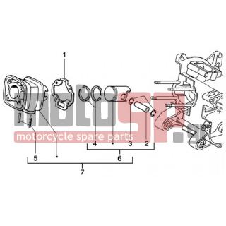 PIAGGIO - NRG PUREJET < 2005 - Engine/Transmission - Total cylinder-piston-button - 827303 - ΦΛΑΝΤΖΑ ΚΥΛΙΝΔΡΟΥ SCOOTER 50 2Τ ΥΔΡ 0,5Μ