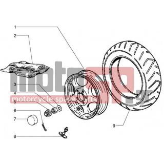 PIAGGIO - SFERA RST 125 < 2005 - Frame - rear wheel - 273099 - ΡΟΔΕΛΛΑ ΠΙΣΩ ΤΡΟΧΟΥ SC 34,8X16X8,3