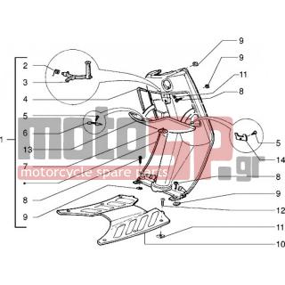 PIAGGIO - SFERA RST 50 < 2005 - Frame - FRONT glove - 258249 - ΒΙΔΑ M4,2x19 (ΛΑΜΑΡΙΝΟΒΙΔΑ)