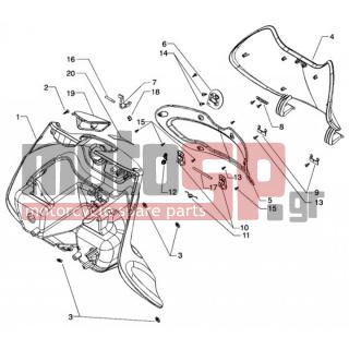 PIAGGIO - BEVERLY 200 < 2005 - Frame - FRONT glove - 297498 - ΒΙΔΑ M3x12