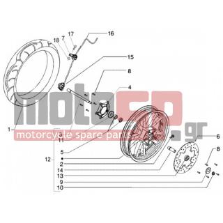 PIAGGIO - BEVERLY 250 RST < 2005 - Frame - FRONT wheel - 575249 - ΒΙΔΑ M6x22 ΜΕ ΑΠΟΣΤΑΤΗ