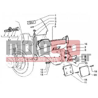 PIAGGIO - SUPER HEXAGON GTX 180 < 2005 - Body Parts - Base plate and light Baggage - 184142 - Πλάκα ελαστική