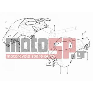 PIAGGIO - TYPHOON 125 4T 2V E3 2010 - Body Parts - COVER steering - 657470 - ΚΑΠΑΚΙ ΤΙΜ ΤYPHOON MY10 AΒΑΦΟ