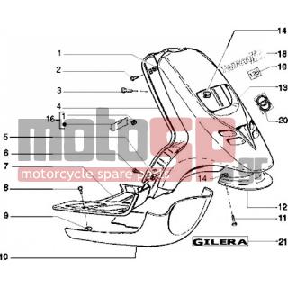 PIAGGIO - TYPHOON 125 XR < 2005 - Body Parts - Apron-front-spoiler Sill - 184142 - Πλάκα ελαστική