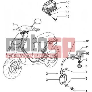 PIAGGIO - TYPHOON 50 2004 - Electrical - Electrical devices - 584426 - Tappo sede commutatore luci