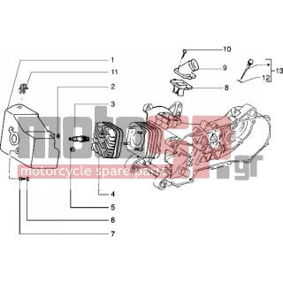 PIAGGIO - TYPHOON 50 2004 - Engine/Transmission - Head-cooling and socket fitting cap - 82827R - ΒΑΛΒΙΔΑ REED SCOOTER C01C34 NSL-TEC