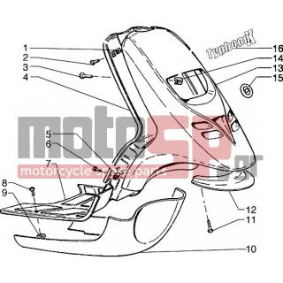 PIAGGIO - TYPHOON 50 X < 2005 - Body Parts - Apron-front-spoiler Sill - 259908000C - Προέκταση μάσκας