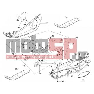 PIAGGIO - X EVO 250 EURO 3 2012 - Body Parts - Central fairing - Sill - 270793 - ΒΙΔΑ D3,8x16