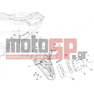 PIAGGIO - X10 350 4T 4V I.E. E3 2013 - Body Parts - Aprons back - mudguard - 254485 - ΑΣΦΑΛΕΙΑ ΜΕΓΑΛΗ (6Χ100 MM)