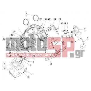PIAGGIO - X10 500 4T 4V I.E. E3 2012 - Body Parts - COVER FRONT - Mudflaps - 674033 - ΚΟΡΝΙΖΑ ΟΡΓΑΝΩΝ Χ10