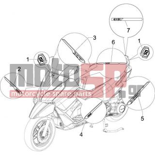 PIAGGIO - X7 125 IE EURO 3 2009 - Body Parts - Signs and stickers - 655205 - ΑΥΤ/ΤΟ Χ7 ΛΟΥΡΙΔΑ