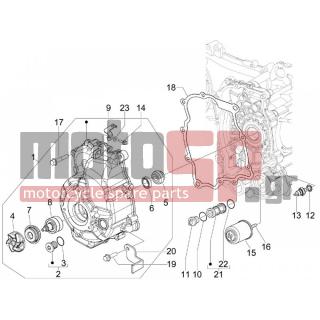 PIAGGIO - X7 250 IE EURO 3 2008 - Engine/Transmission - COVER flywheel magneto - FILTER oil - 840504 - ΦΛΑΝΤΖΑ ΚΑΠ ΒΟΛΑΝ SCOOTER 125300 CC