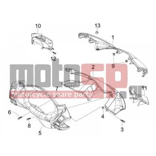 PIAGGIO - X7 250 IE EURO 3 2008 - Body Parts - COVER steering - 254485 - ΑΣΦΑΛΕΙΑ ΜΕΓΑΛΗ (6Χ100 MM)