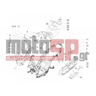 PIAGGIO - BEVERLY 300 IE TOURER E3 2009 - Εξωτερικά Μέρη - Central fairing - Sill - 575249 - ΒΙΔΑ M6x22 ΜΕ ΑΠΟΣΤΑΤΗ