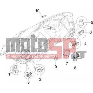 PIAGGIO - X7 300 IE EURO 3 2009 - Electrical - Switchgear - Switches - Buttons - Switches