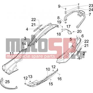 PIAGGIO - X7 300 IE EURO 3 2009 - Body Parts - Side skirts - Spoiler - 259372 - ΒΙΔΑ M4,2X24 mm