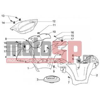 PIAGGIO - X8 125 < 2005 - Frame - handlebar covers - CM017408 - ΑΣΦΑΛΕΙΑ 16,5X11X10 O=3