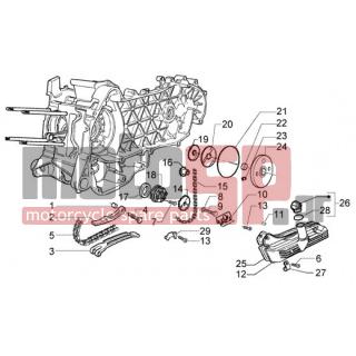 PIAGGIO - X8 125 < 2005 - Engine/Transmission - pump assembly - Oil Pan (pan) - 564629 - ΛΑΜΑΚΙ ΠΙΣΩ ΜΑΡΚ VX/R-X8