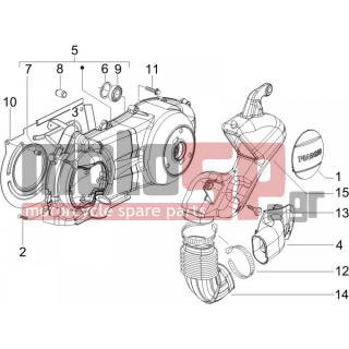 PIAGGIO - X8 125 POTENZIATO 2006 - Engine/Transmission - COVER sump - the sump Cooling - 845395 - ΔΙΑΦΡΑΓΜΑ ΑΕΡΟΣ FLY 125/150 4T