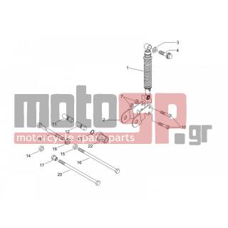 PIAGGIO - X8 150 STREET EURO 2 2008 - Suspension - Place BACK - Shock absorber - 597774 - ΔΑΚΤΥΛΙΔΙ ΨΑΛΙΔΙΟΥ Χ7-Χ8