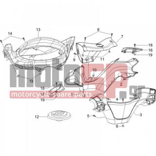 PIAGGIO - X8 250 IE 2005 - Body Parts - COVER steering - 581496000P - ΚΑΠΑΚΙ ΤΡΟΜΠΑΣ ΦΡ Χ EVO 125400 ΔΕ