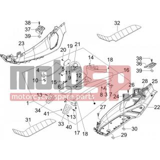 PIAGGIO - X8 400 IE EURO 3 2006 - Body Parts - Central fairing - Sill - 258249 - ΒΙΔΑ M4,2x19 (ΛΑΜΑΡΙΝΟΒΙΔΑ)