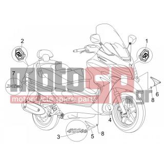 PIAGGIO - X8 400 IE EURO 3 2006 - Body Parts - Signs and stickers - 624714 - ΣΗΜΑ ΠΟΔΙΑΣ 